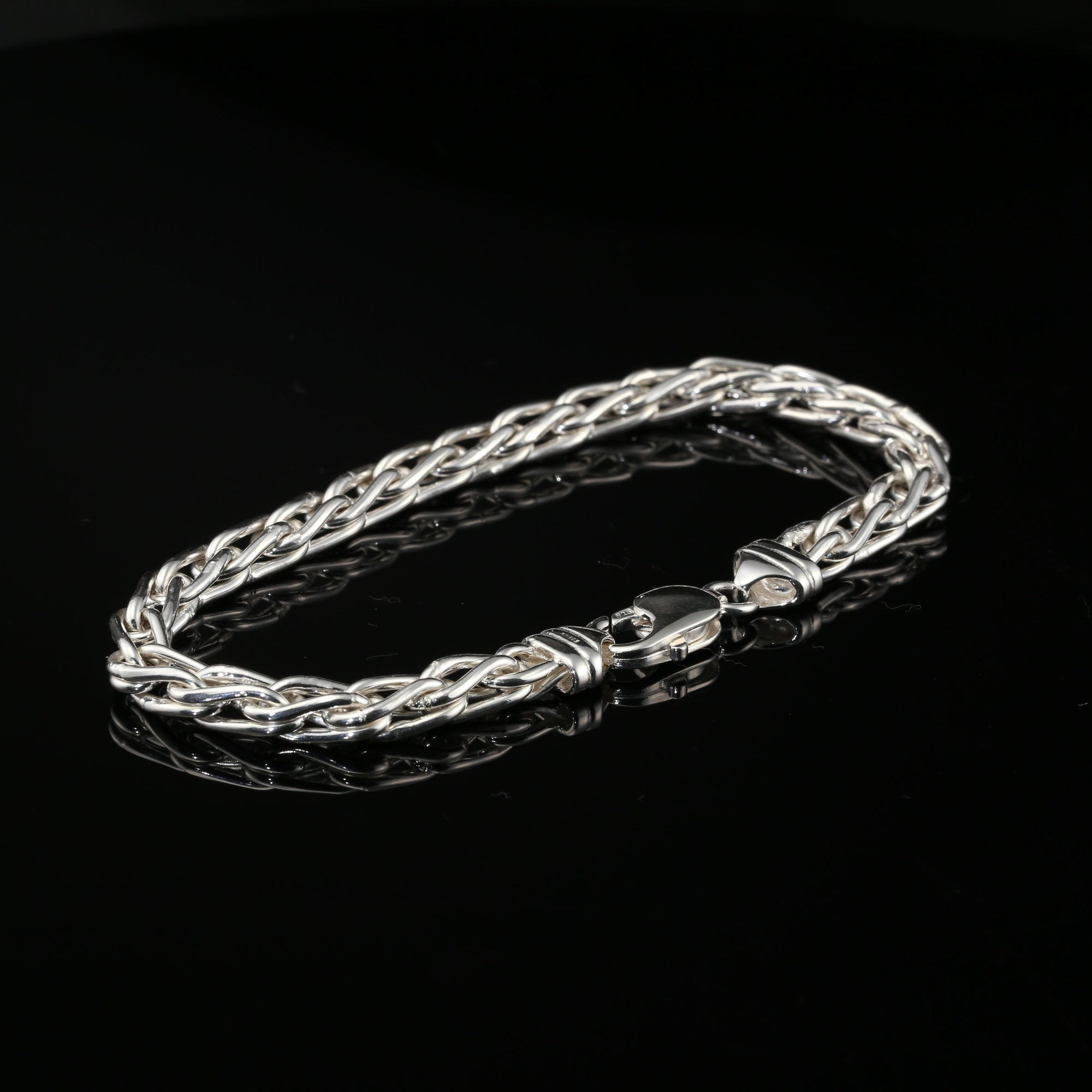 Byzantine Chain Bracelet in , Lobster Lock, 8.75&quot; Unisex in Sterling Silver