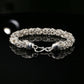 Sterling Silver Handmade Byzantine Chain Bracelet with Hook Clasp, 8.75", Unisex