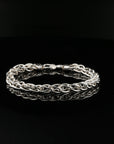 Handmade Byzantine Chain Bracelet with S-Hook Clasp, 8&quot;, Unisex in Sterling Silver