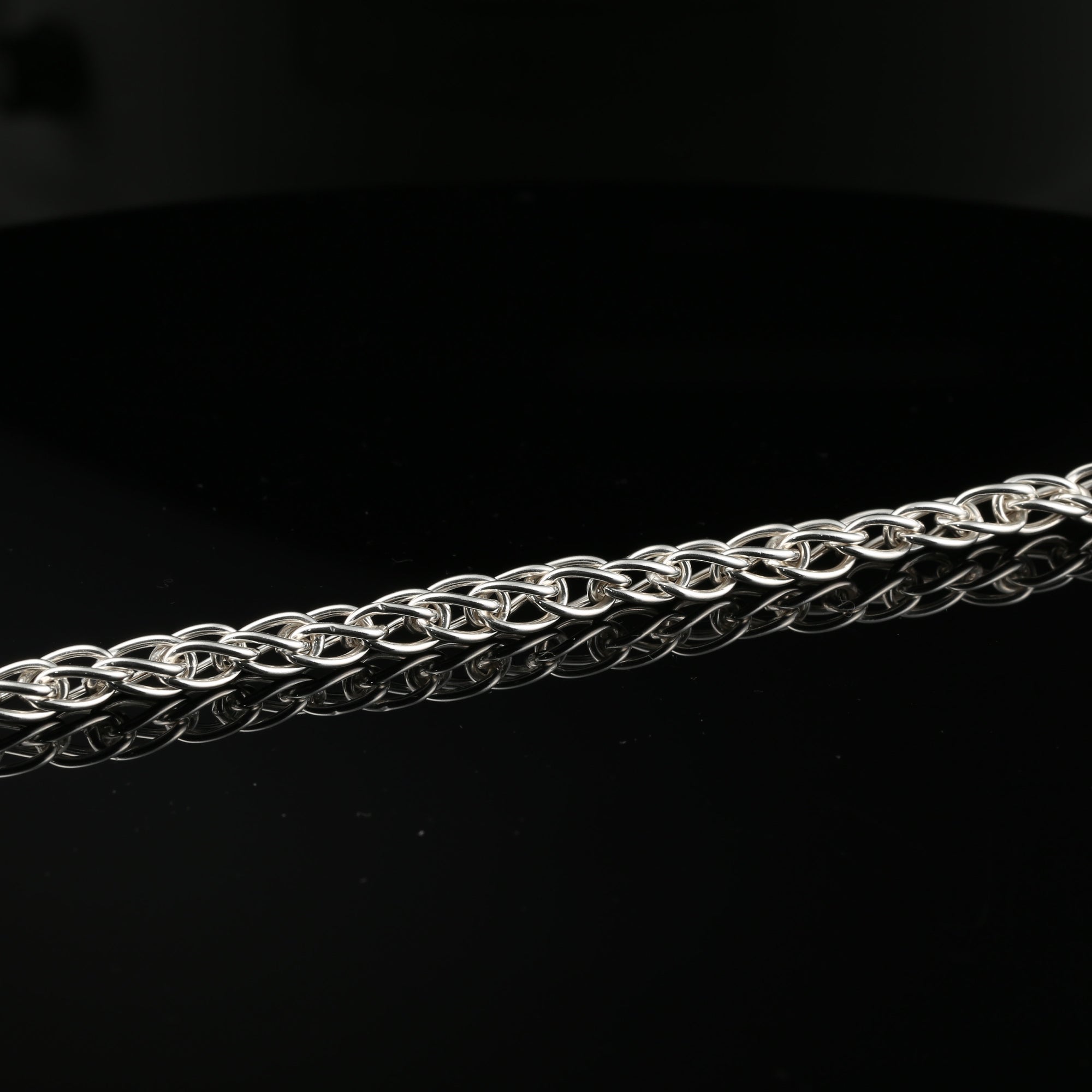 Handmade Byzantine Chain Bracelet with S-Hook Clasp, 8&amp;quot;, Unisex in Sterling Silver