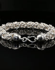 Handmade Byzantine Chain Bracelet with S-Hook Clasp, 9&quot;, Unisex in Sterling Silver
