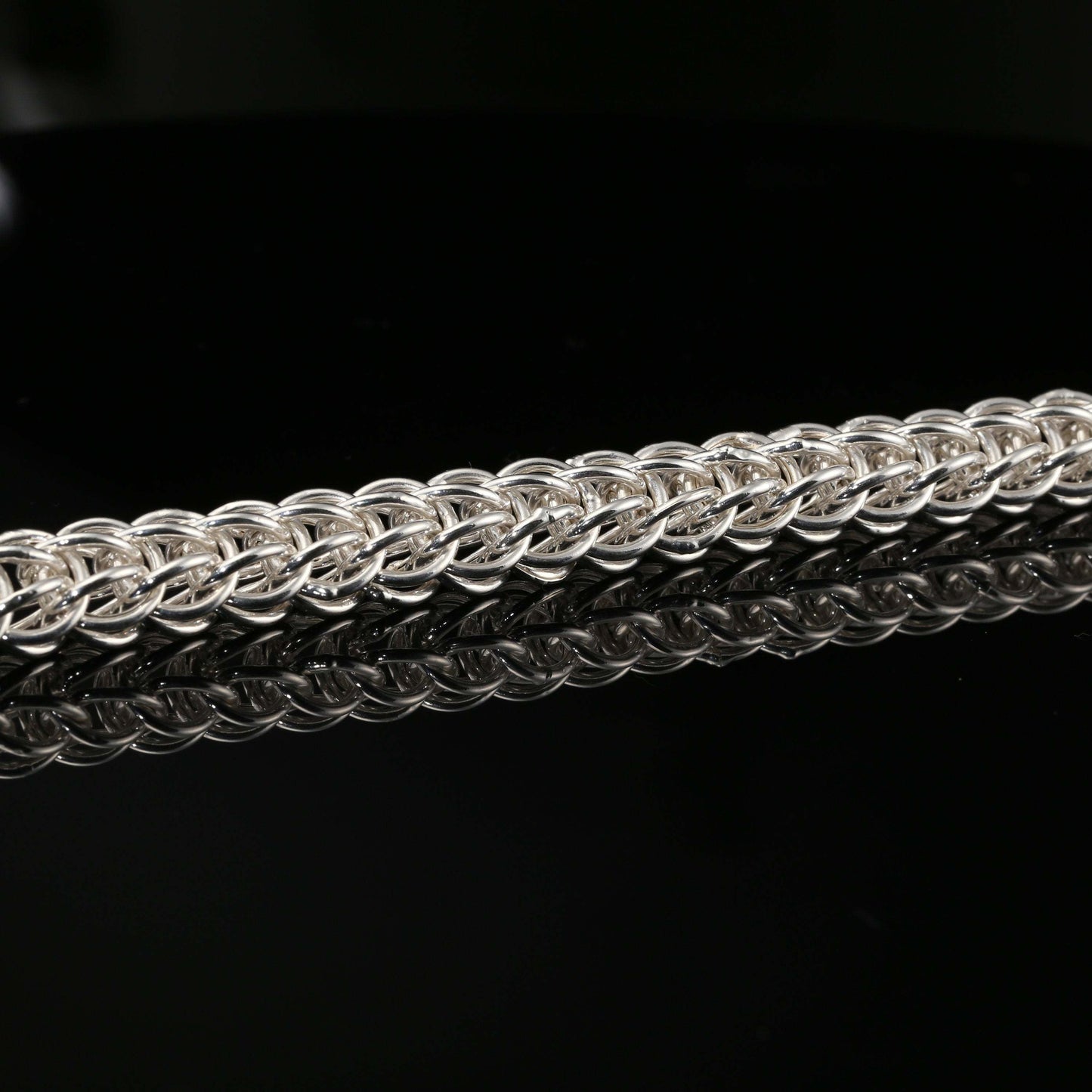 Sterling Silver Byzantine Chain Bracelet with S-Hook Clasp, 8.25&quot;, Unisex
