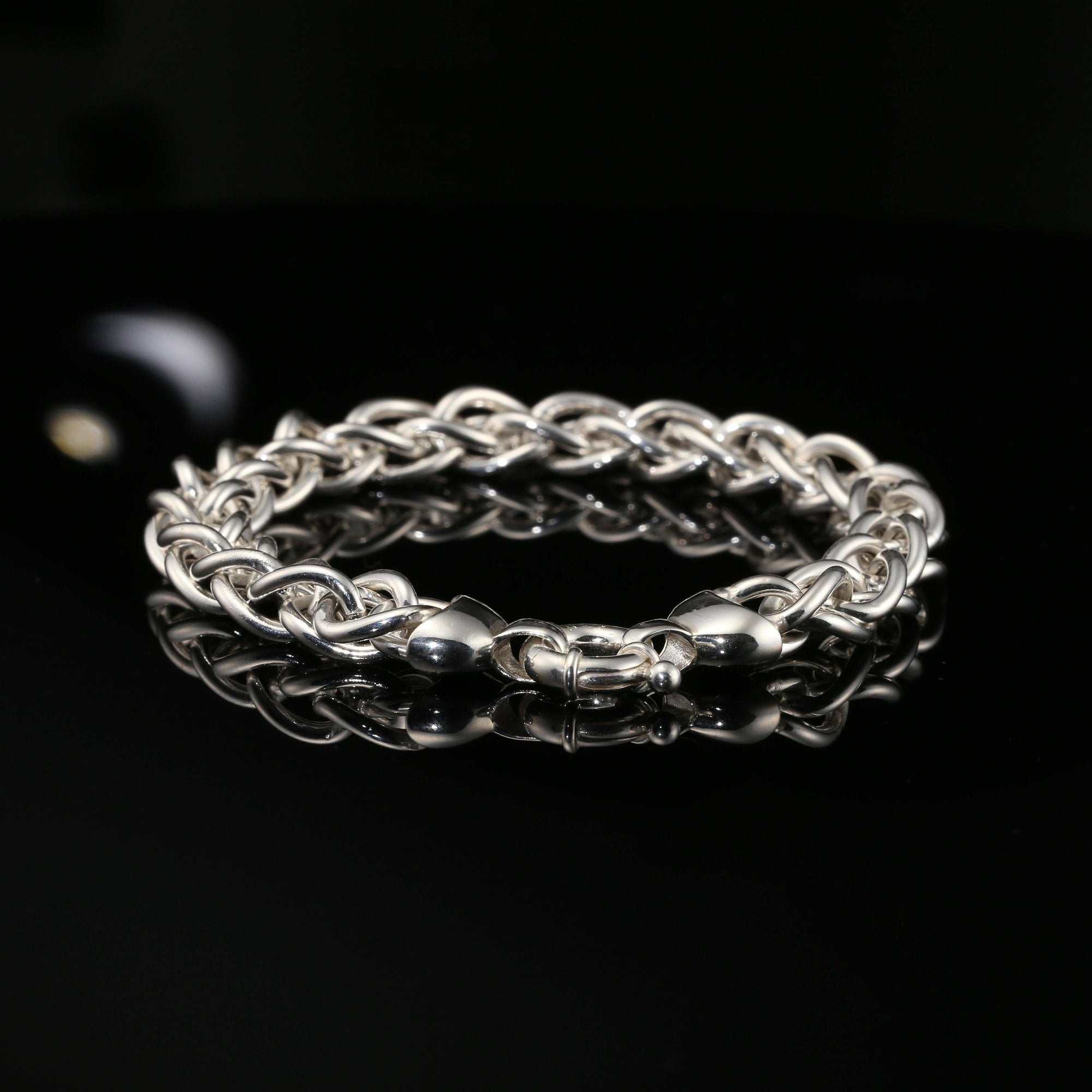 Byzantine Chain Bracelet, 8&amp;quot;, Unisex in Sterling Silver