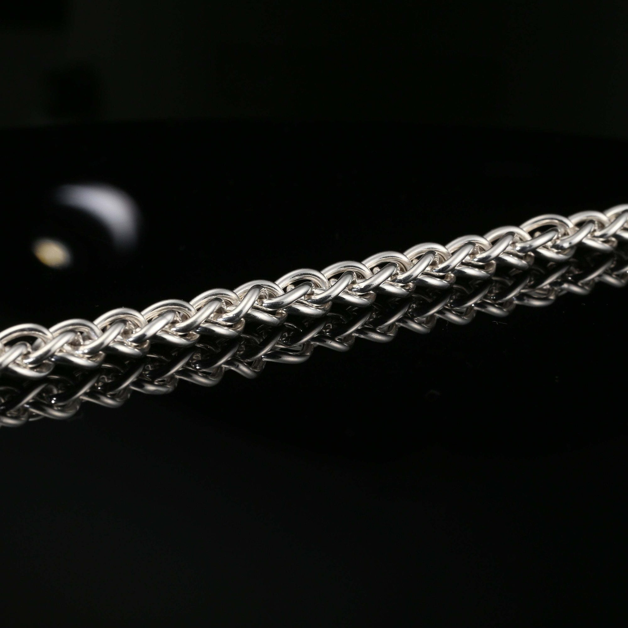 Byzantine Chain Bracelet, 8&amp;quot;, Unisex in Sterling Silver