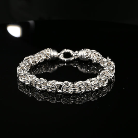 Sterling Silver Byzantine Chain Bracelet, 8.25&quot;, Unisex