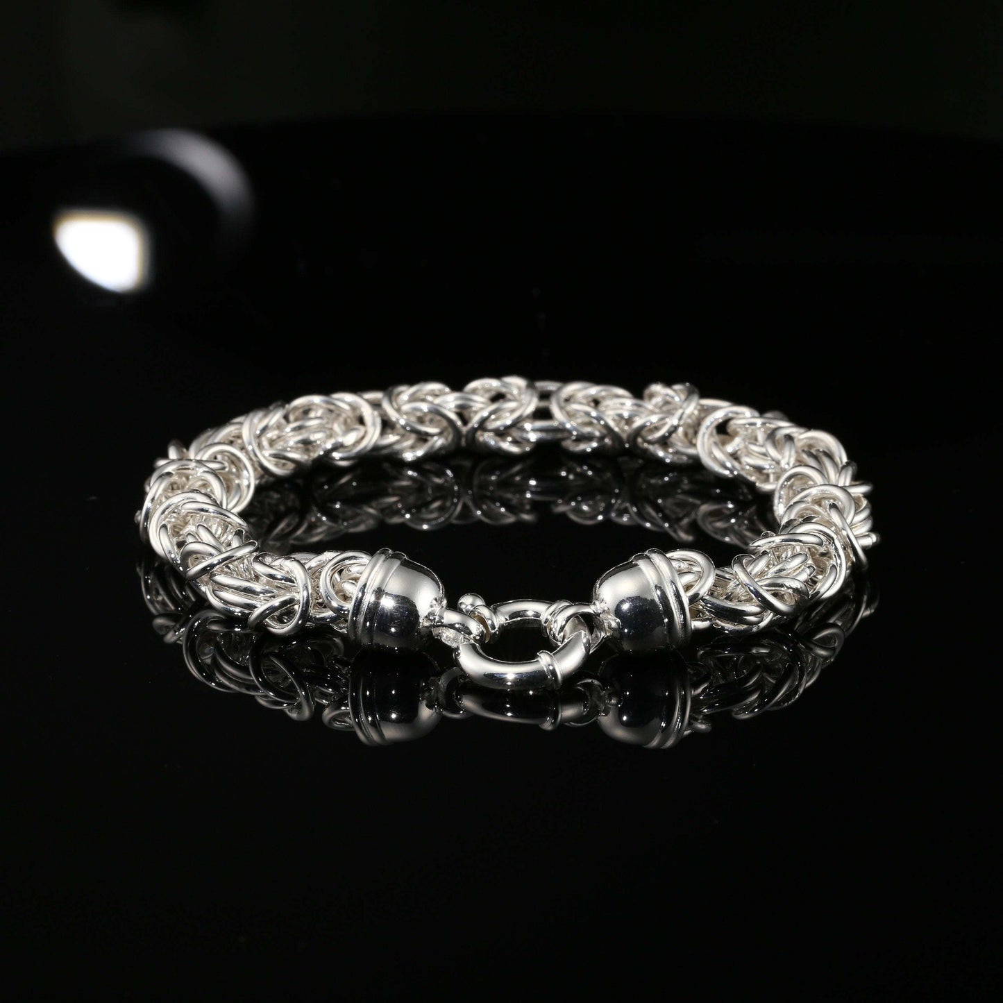 Sterling Silver Byzantine Chain Bracelet, 8.25&quot;, Unisex