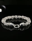 Byzantine Chain Bracelet, 8.25&quot;, Unisex in Sterling Silver