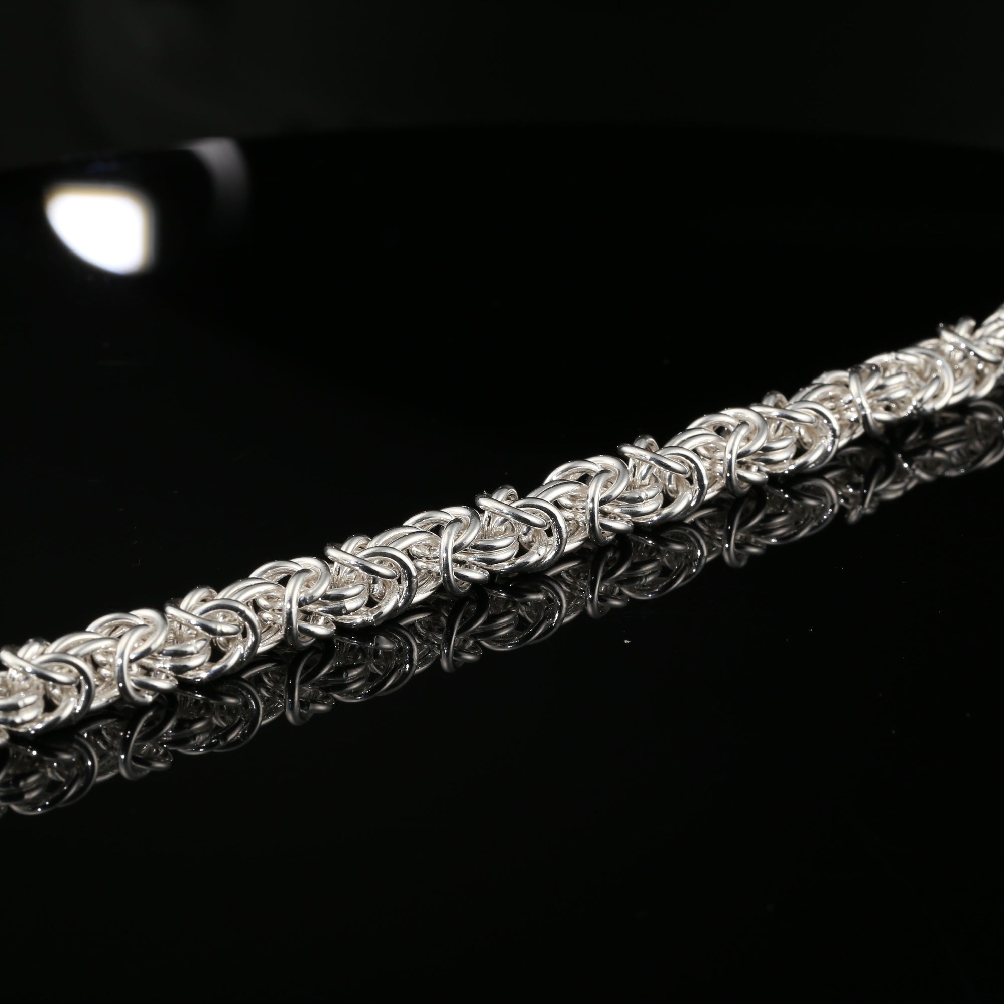 Byzantine Chain Bracelet, 8.25&amp;quot;, Unisex in Sterling Silver