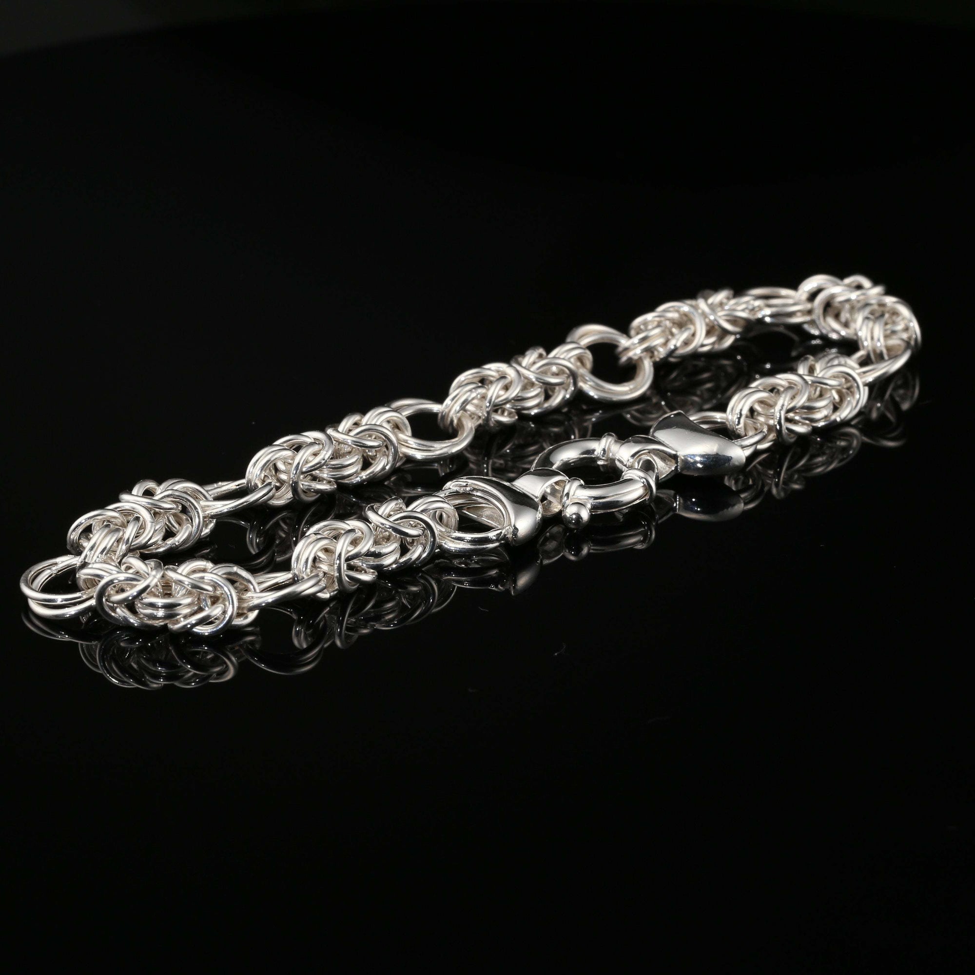 Sterling Silver Byzantine Chain Bracelet, 9.25&amp;quot;, Unisex