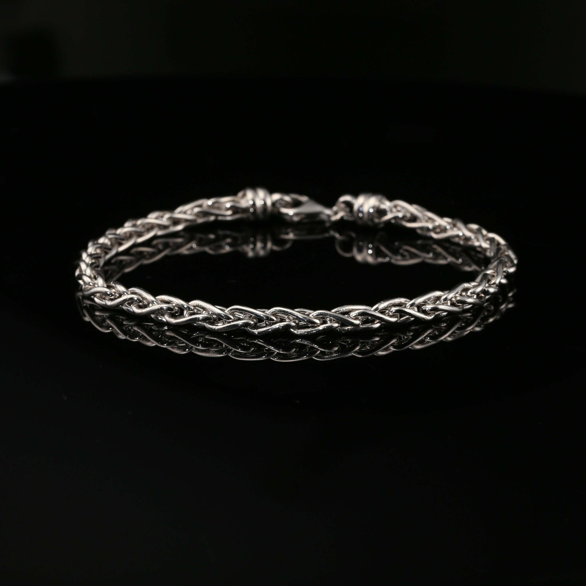 Byzantine Chain Thin Bracelet, 8.5&amp;quot;, Unisex in Sterling Silver