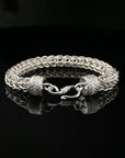 Byzantine Thick Chain Bracelet with S-Hook Clasp, 8&quot;, Unisex in Sterling Silver