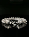 Byzantine Thick Chain Bracelet with S-Hook Clasp, 8.25&quot;, Unisex in Sterling Silver