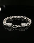 Sterling Silver Byzantine Chain Bracelet with Hook Clasp, 8&quot;, Unisex