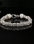 Byzantine Chain Bracelet with Hook Clasp, 8.25&quot;, Unisex in Sterling Silver