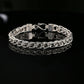Sterling Silver Byzantine Chain Bracelet with Hook Clasp, 8.75" Unisex