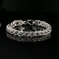 Byzantine Chain Bracelet with Hook Clasp in Sterling Silver, 8&quot;, Unisex