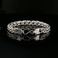 Byzantine Chain Bracelet with Hook Clasp in Sterling Silver, 8&quot;, Unisex