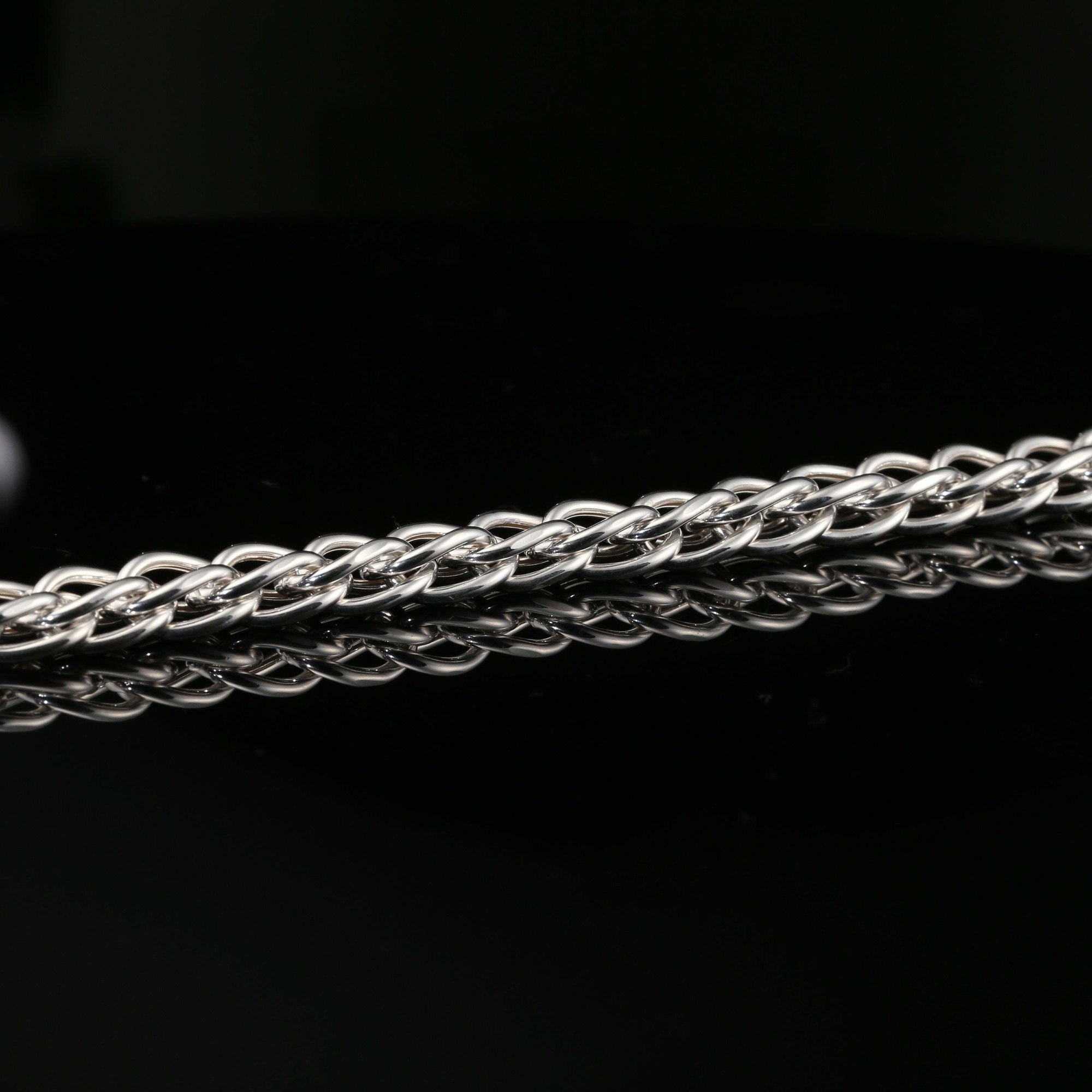 Byzantine Chain Bracelet with Hook Clasp in , 8&amp;quot;, Unisex in Sterling Silver