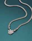 CZ Round Italian Necklace with Secure Lobster Lock in Sterling Silver