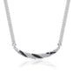 Spiral Black and White Necklace in Sterling Silver, Handmade Fine Italian Style Jewelry