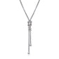 Fine Sterling Silver Italian Necklace, Long Necklace with Dangle Design