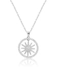 CZ Shining Star Charm Necklace in Sterling Silver