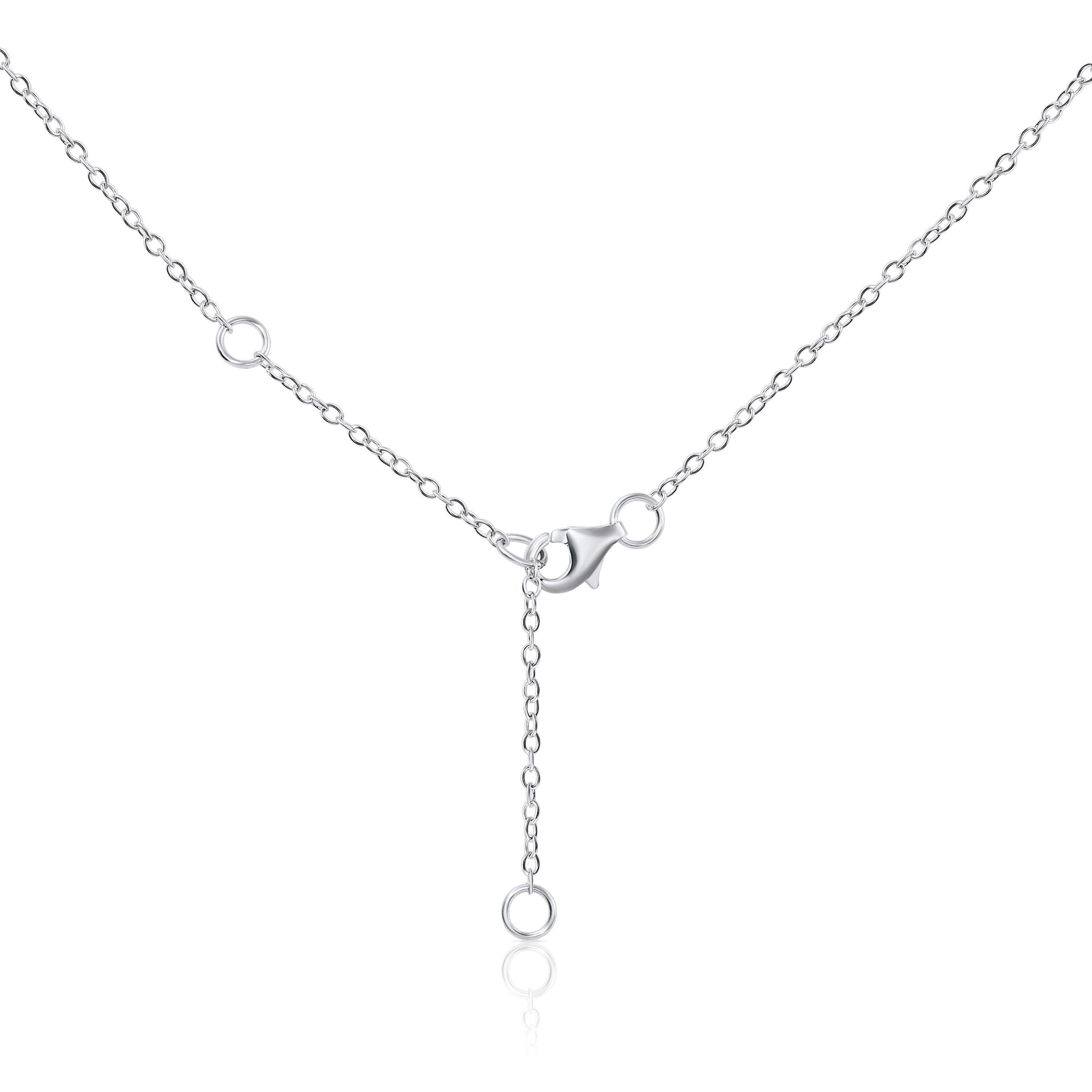 CZ Shining Star Charm Necklace in Sterling Silver