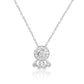 Round Halo Necklace in Sterling Silver, Solitaire Boho Hippie Design