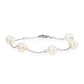 Pearl Bracelet in Sterling Silver, White Freshwater Cultured Pearls, Adjustable Size