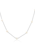 Pearl Station Necklace, Freshwater Cultured Pearl, 3 Lengths in Sterling Silver
