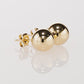 14K Yellow Gold Ball Stud Earrings with Pushbacks