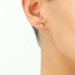 14k Yellow Gold Solitaire Zirconia Stud, Single Earring (Unisex)