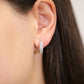 Sterling Silver Pave Huggie Hoop Earrings