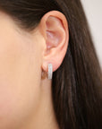 CZ Pave Huggie Hoop Earrings in Sterling Silver