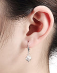 CZ Dangle Ball Earrings with Designs in