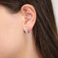 Sterling Silver Double Row Huggie Hoop Earrings