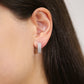 Sterling Silver Three Row Huggie Hoop Earrings