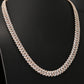 14K White and Rose Gold Two Tone Diamond Miami Cuban Link Chain Necklace, 22"