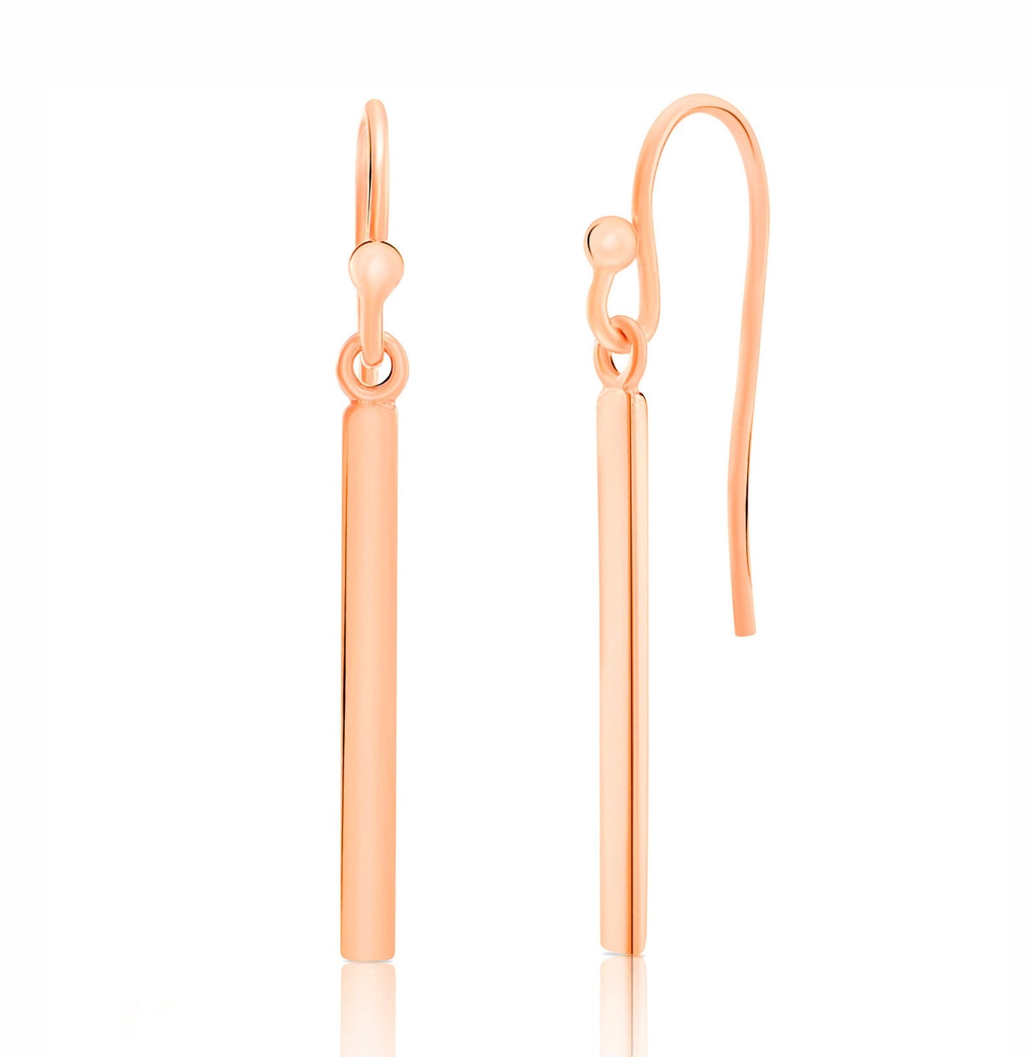 Sterling Silver Rectangular Bar Dangle Earrings