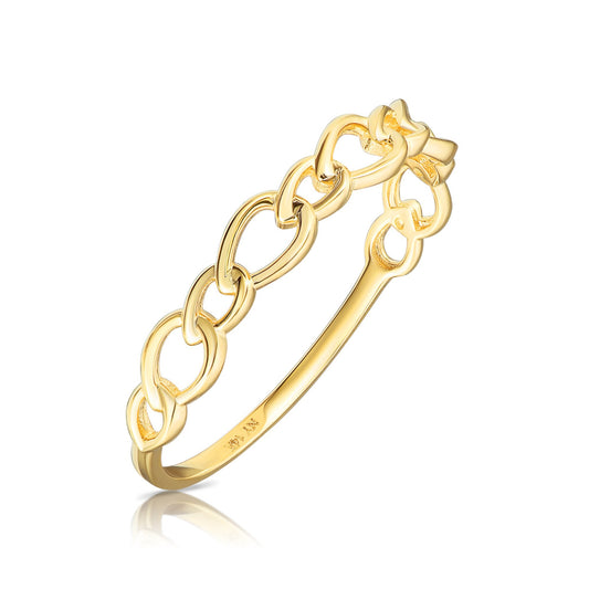 14k Gold Dainty Cuban Link Ring
