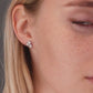 Three Stars With CZ Stud Earring in Sterling Silver