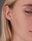 Three Stars With CZ Stud Earring in in Sterling Silver
