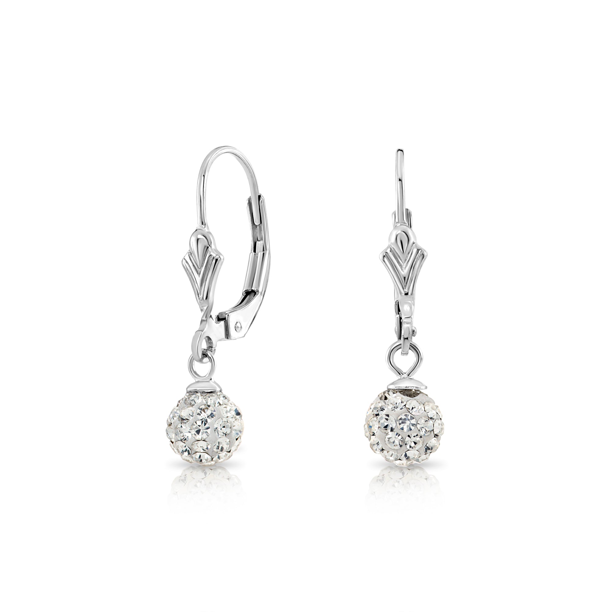 CZ Crystal Ball French-back Earrings in