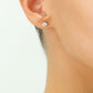 14k White Gold Classic Zirconia Solitaire Stud, Single Earring, Screwback (Unisex)