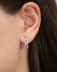 Sterling Silver Infinity Huggie Hoop Earrings