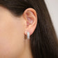 Sterling Silver Three Row Huggie Hoop Earrings