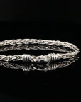 Thin Byzantine Chain Bracelet, Chainmail Jewelry in , 8.5", Unisex in Sterling Silver