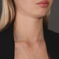 Big Simulated Diamond Necklace In Sterling Silver