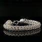Sterling Silver Byzantine Chain Bracelet with S-Hook Clasp, 8.75" Unisex