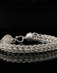 Sterling Silver Byzantine Chain Bracelet with S-Hook Clasp, 8.75" Unisex